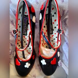 Black and Red Heart Dress Heels